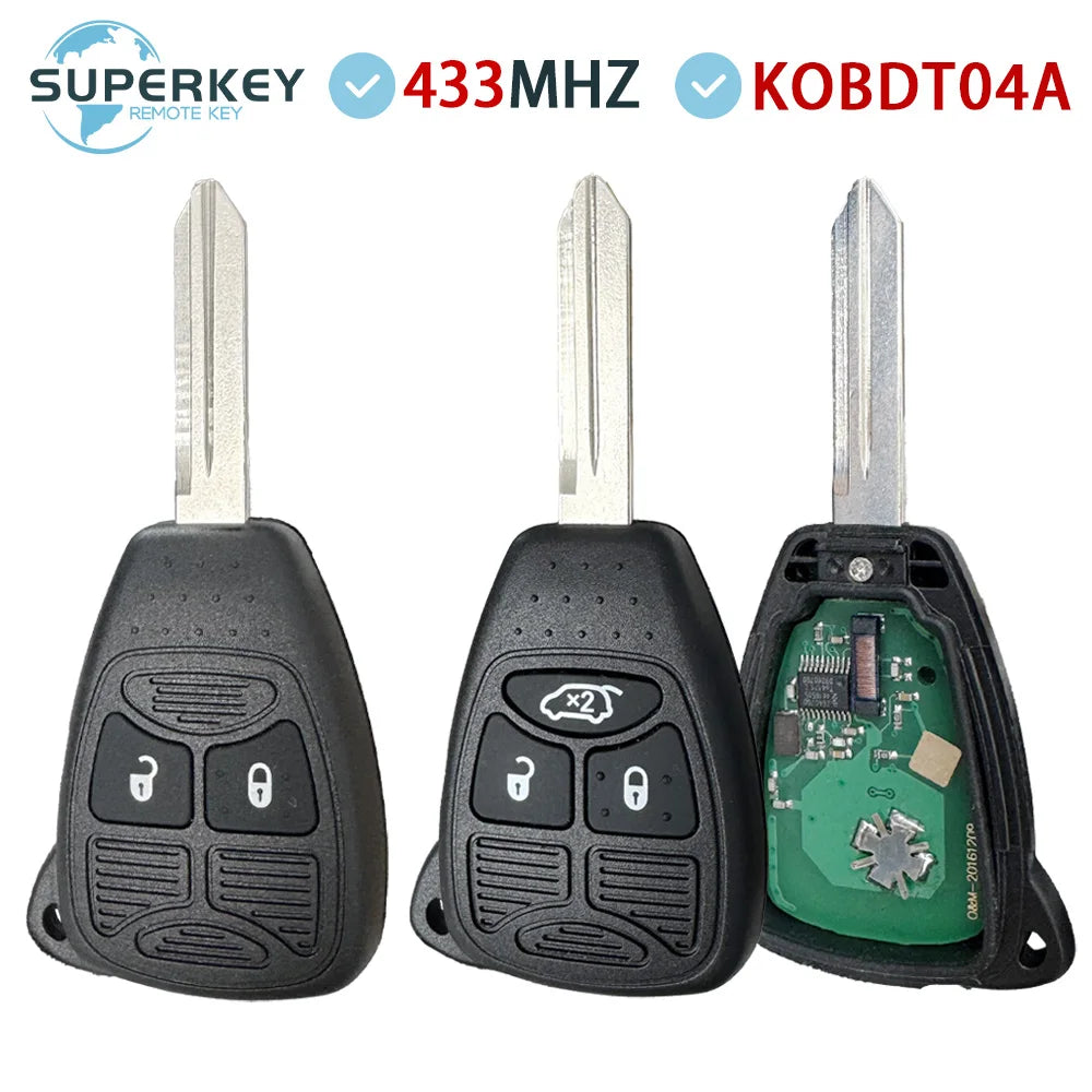 KOBDT04A 433MHZ ID46 PCF7941 Remote Fob Car Key For Dodge RAM JEEP Commander Compass Grand Cherokee Liberty Wrangler Chrysler