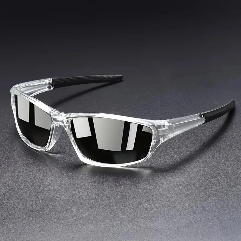 A pair of full-frame fashionable sports glasses, suitable for both men and women, ideal for cycling, running, and hiking.