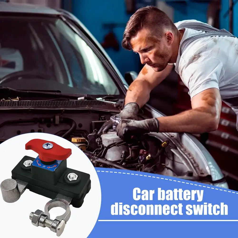 Car Battery Cut Off Switch (Disconnect Isolator) 12V/24V Power Cutoff Switch, Suitable for Car, Truck, RV, ATV, Boat & Yacht