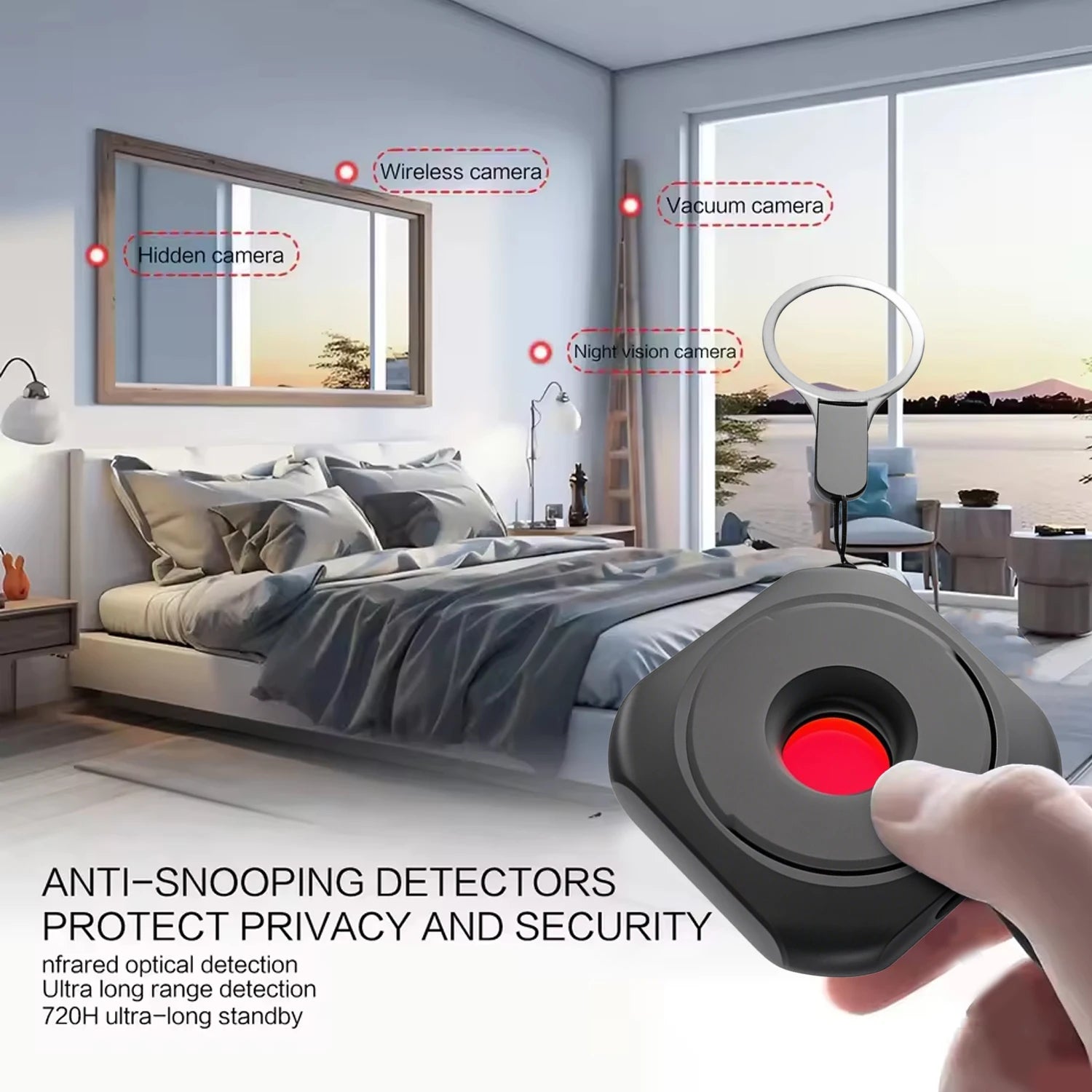 Mini Hidden Camera Detector Spy Camera Finder for Hotel Anti Peeping Device Anti Surveillance Inspection Travel Accessories