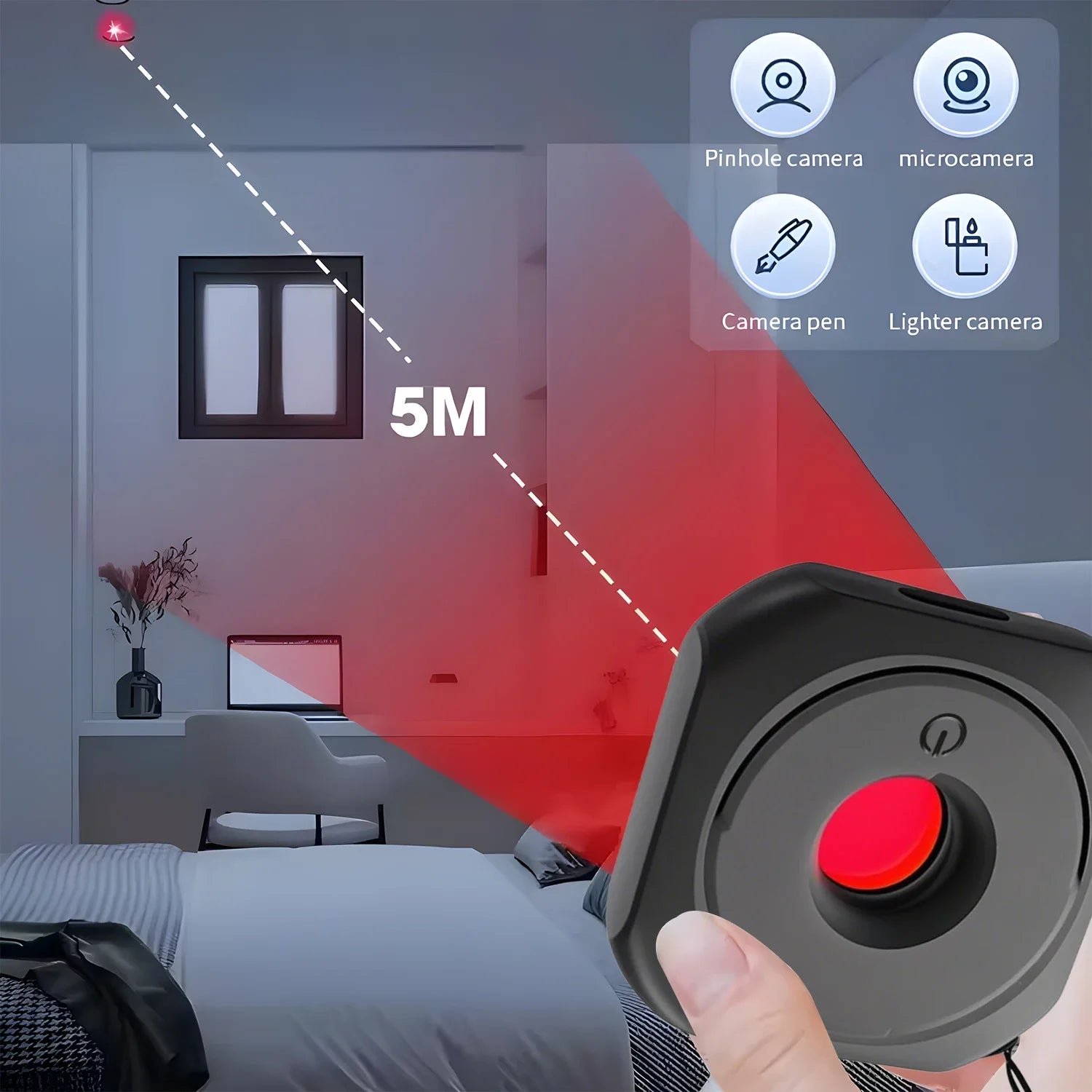 Mini Hidden Camera Detector Spy Camera Finder for Hotel Anti Peeping Device Anti Surveillance Inspection Travel Accessories