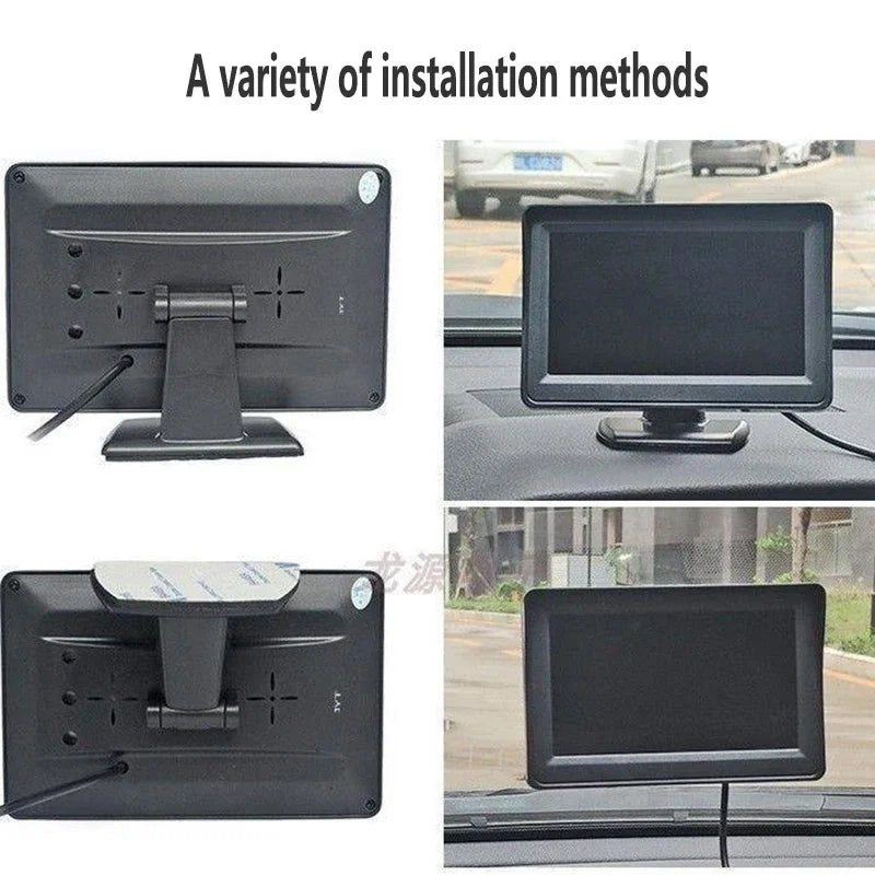 Car monitor 4.3-inch screen, used for rear-view reversing camera TFT 12LCD display high-definition digital color 4.3-inch.