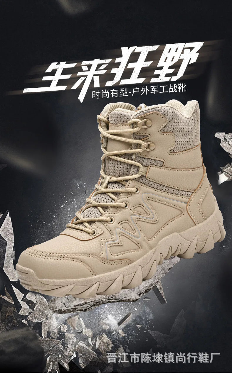 Tactical Man's Boots Waterproof Desert Military Hunting Hiking Men's Shoe Unisex Army Boots Safety Ankle Climbing Boots for Man