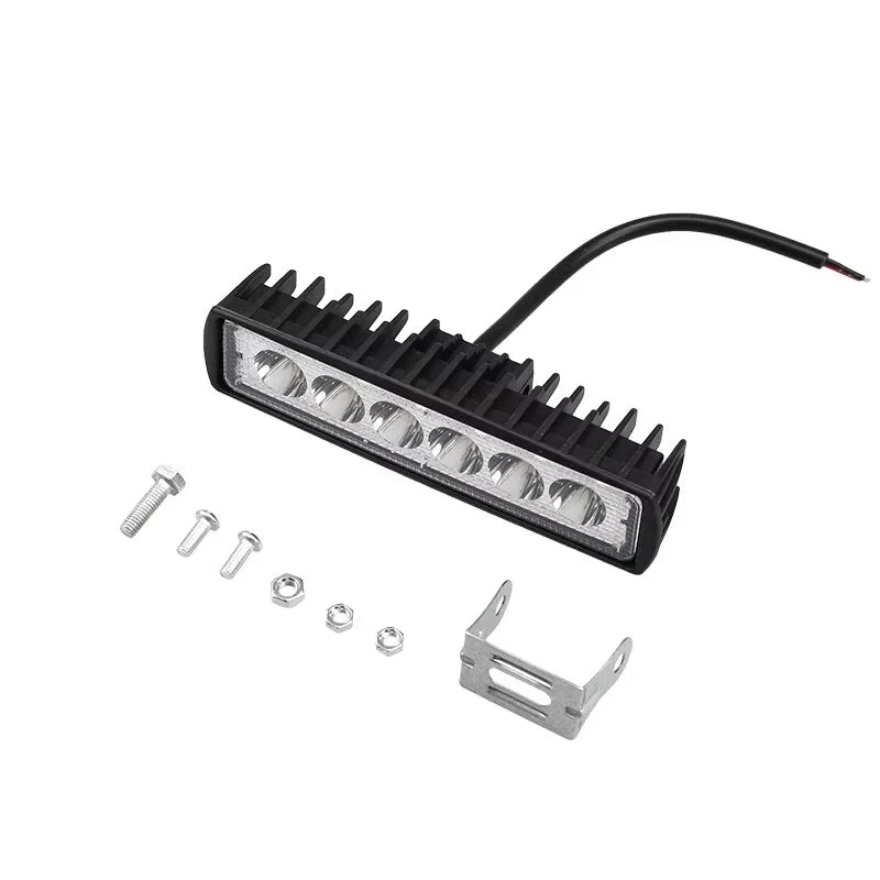 6 LED Motocycle Work Light High Bright Spotlight Offroad Automobile Truck Driving Fog Headlights DRL Driving Lamp 12V