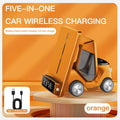Wireless Charger 4 in 1 Forklift Design Fast Charging Dock with Alarm Clock Time For iPhone/iWatch/AirPods Pro