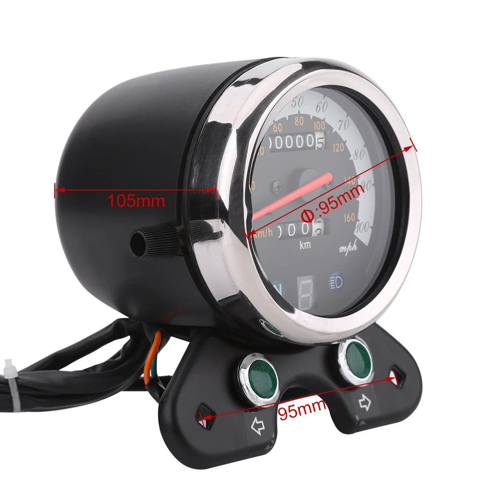 Motorcycle Speedometer Speedometer  Meter Universal Motorcycle Dual Odometer Speedometer  Meter Gear Digital Display