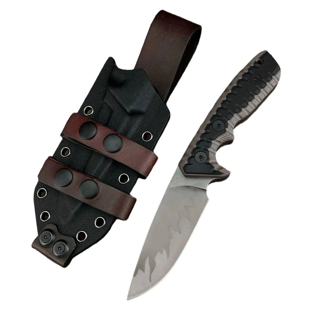 Hunting Knife 9Cr18Mov Blade Two-tone  Tool Bushcraft Military Straight Knives Tactical Fixed-blade G10 Handle EDC Outdoor
