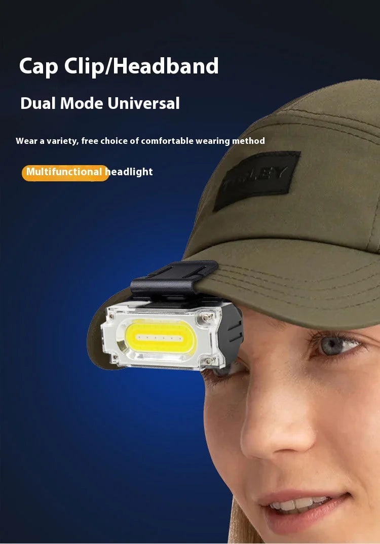 Super Bright Magnetic Headlamp 3 Light Source Hat Clip Lamp Outdoor Hiking Camping Work Head-mounted Light with Digital Display