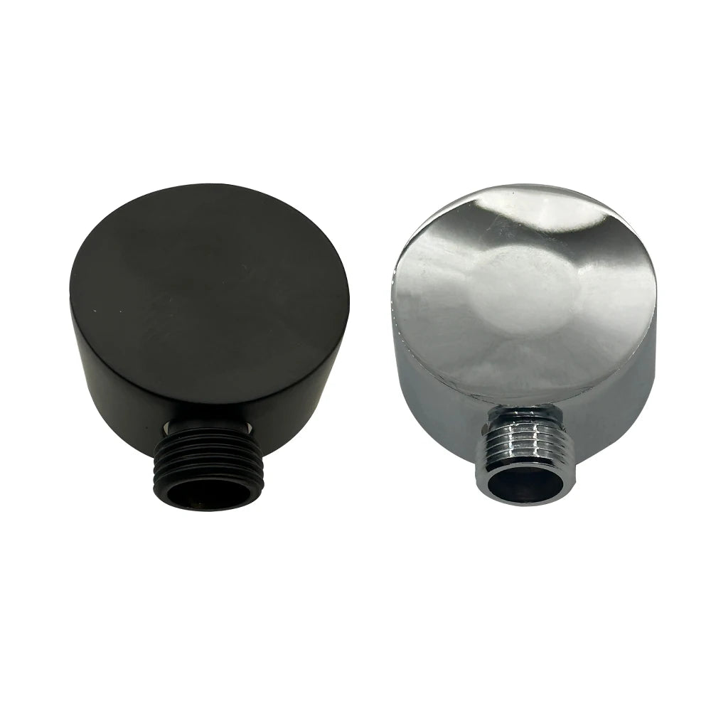 Bathroom G1/2 Shower Hose Connector Round Wall Union Supply Elbow Outlet Spout Wall Mounted,Brushed Nickel
