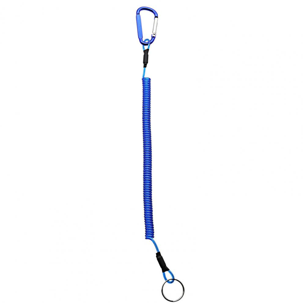 Keychains Anti-lost Rope Retractable with Keyring Carabiner Theftproof Coiled Spring Fishing Pliers Anti-lost Safety Lanyard