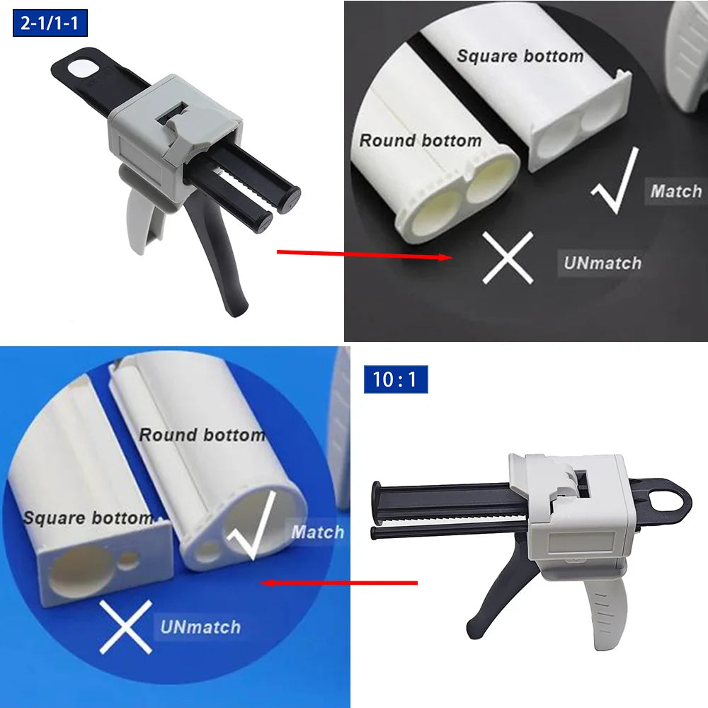 1-1/2-1 glue gun 50ml Manual glue gun AB Epoxy sealant glue gun high-quality PP material glue filling gun dental glue gun