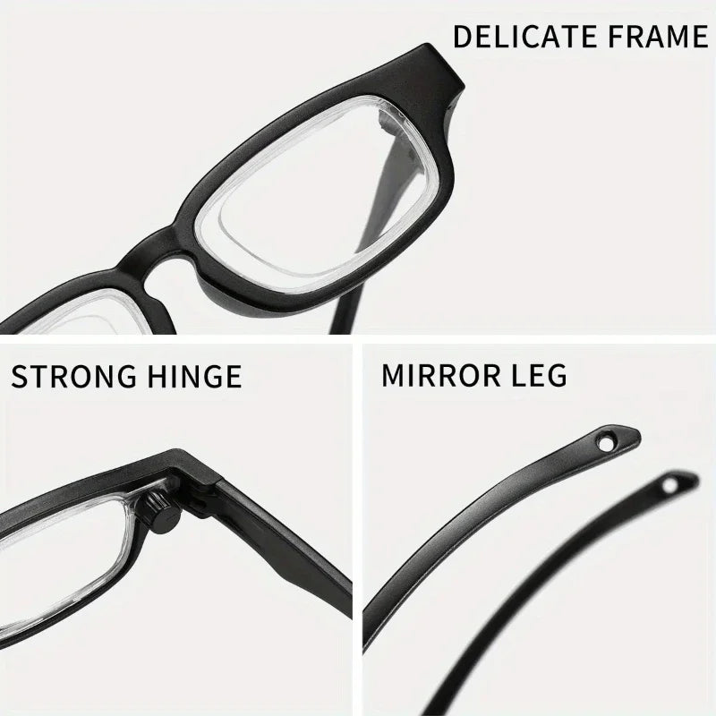 New TR Adjustable Reading Glasses Each Lens Can Be Adjusted 0.5 To 3.5 Rotatable Focus Glasses Portable Presbyopia Glasses