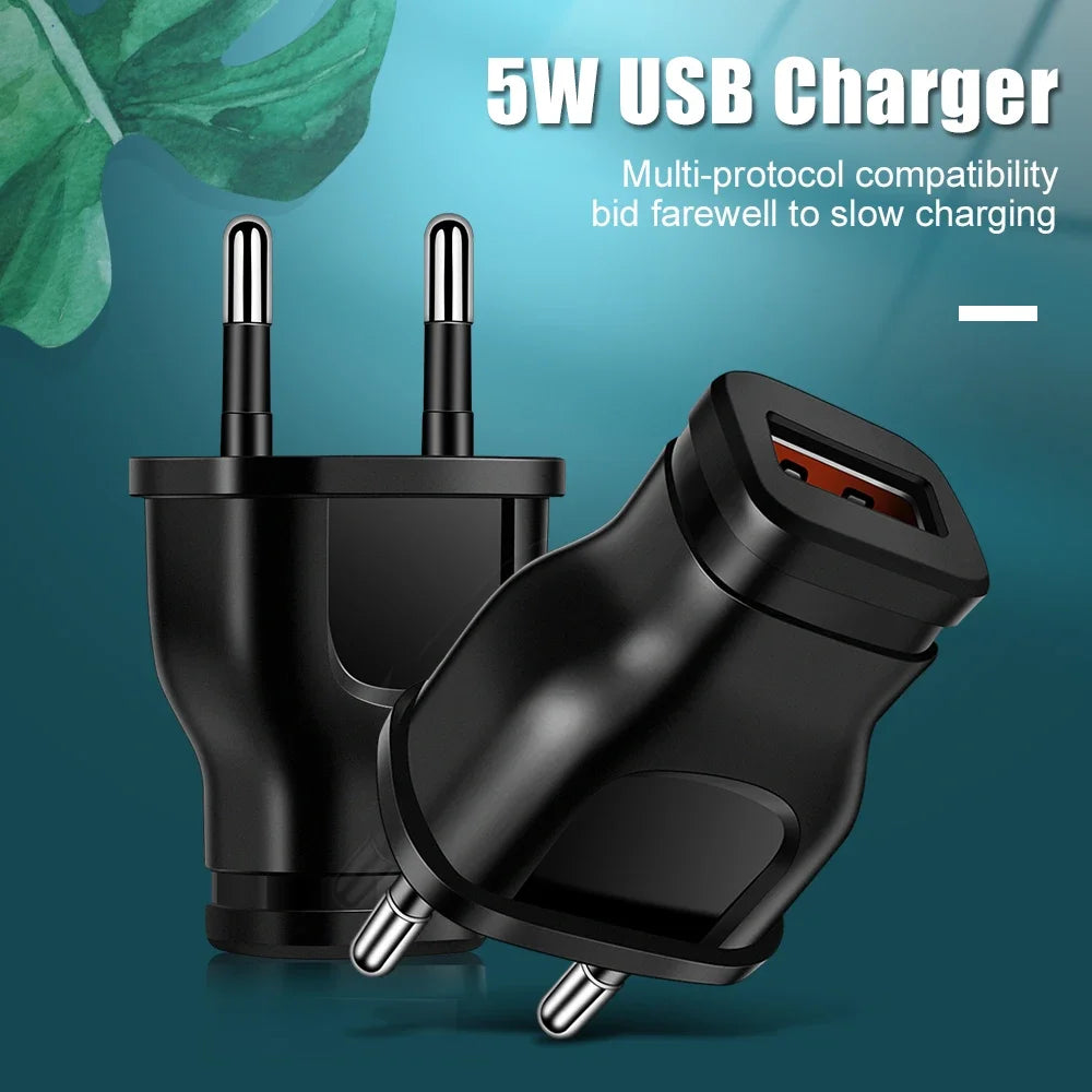 Wireless Charger USB Universal Adapter Power Supply 5V 1A ,AC/DC Charger Adapter Travel Wall Charge for Mobile Phone  EU US Plug