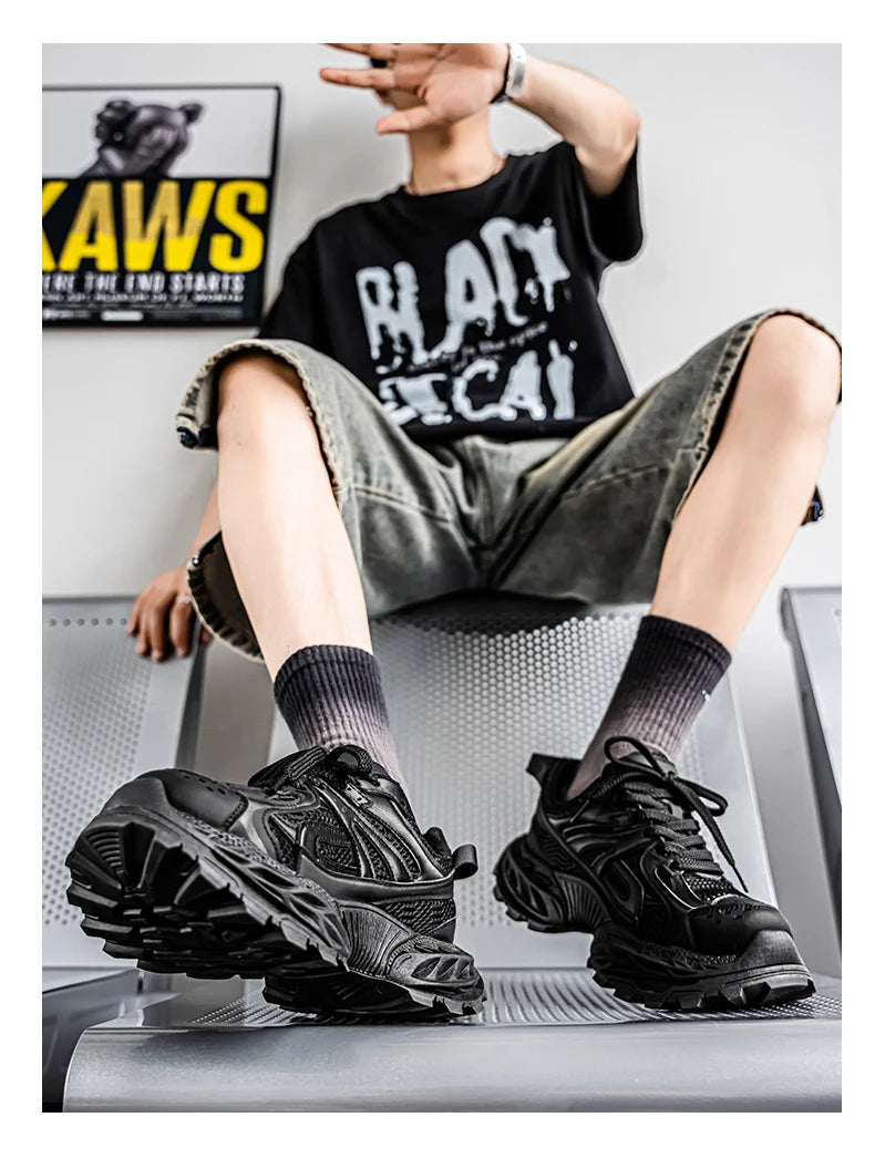 Sports and leisure shoes, men's shoes, marathon oversized air cushioned shoes, fly woven all season rubber, wear-resistant, anti