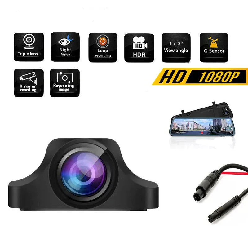Car-mounted image reversing camera AHD1080P HD camera with streaming media driving recorder.