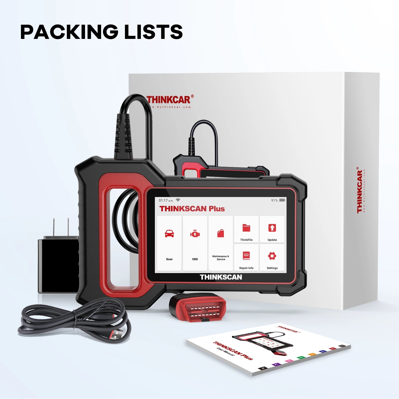 THINKCAR Thinkscan Plus S5 S6 OBD2 Auto Scanner diagnostic tools with ECM TCM ABS SRS system 5 resets Code Reader lifetime free