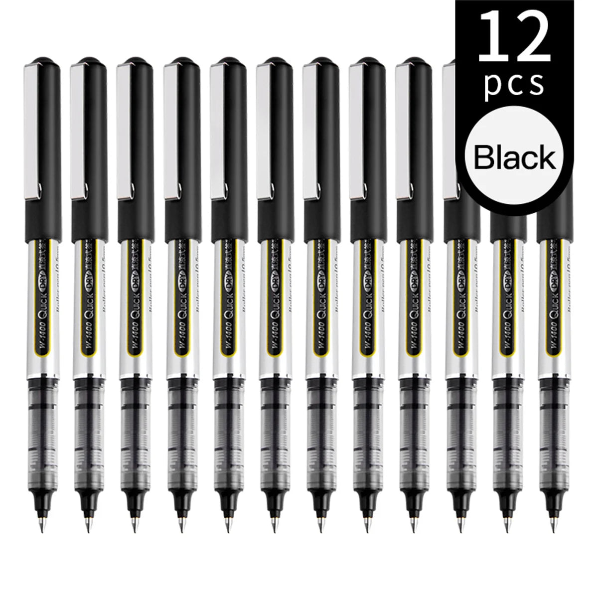 6/12pcs Unique Pens: Large Capacity Gel Pen, Liquid Ink Pens, 0.5mm Fine Tip, Quick Drying, Used For Writing Diary Notes, School