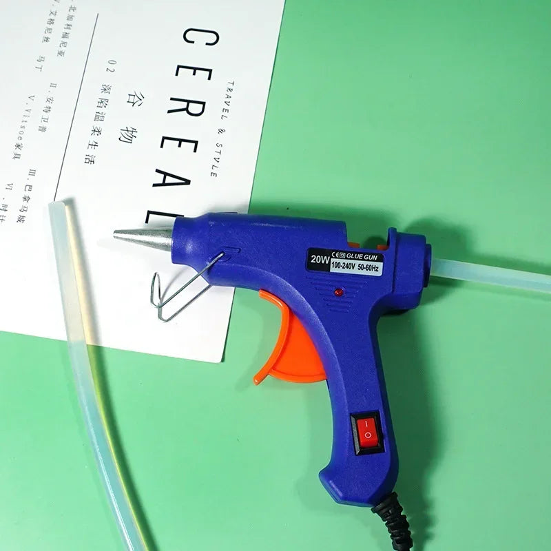 20W Hot Melt Glue Gun Mini Household Industrial Guns Heat Temperature Thermo Electric Repair Tool Use 7mm Glue Sticks
