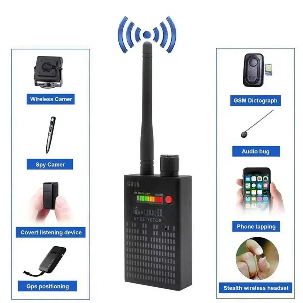 Professional Spy Camera Finder RF Scanner GPS 2-5G Wifi Signal jammer Bluetooth blocker hacking gadgets Hidden Cam/Bug Detector
