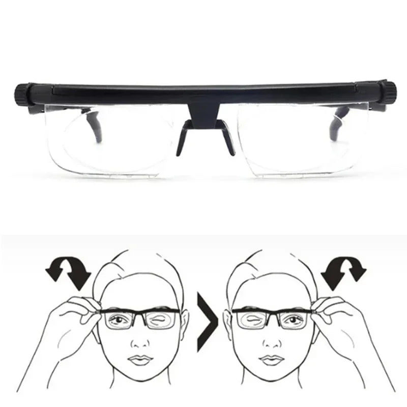 Adjustable Focus Glasses - Variable Strength Zoom Lenses, Multi-Distance Protective Eyewear for Reading & Close Work