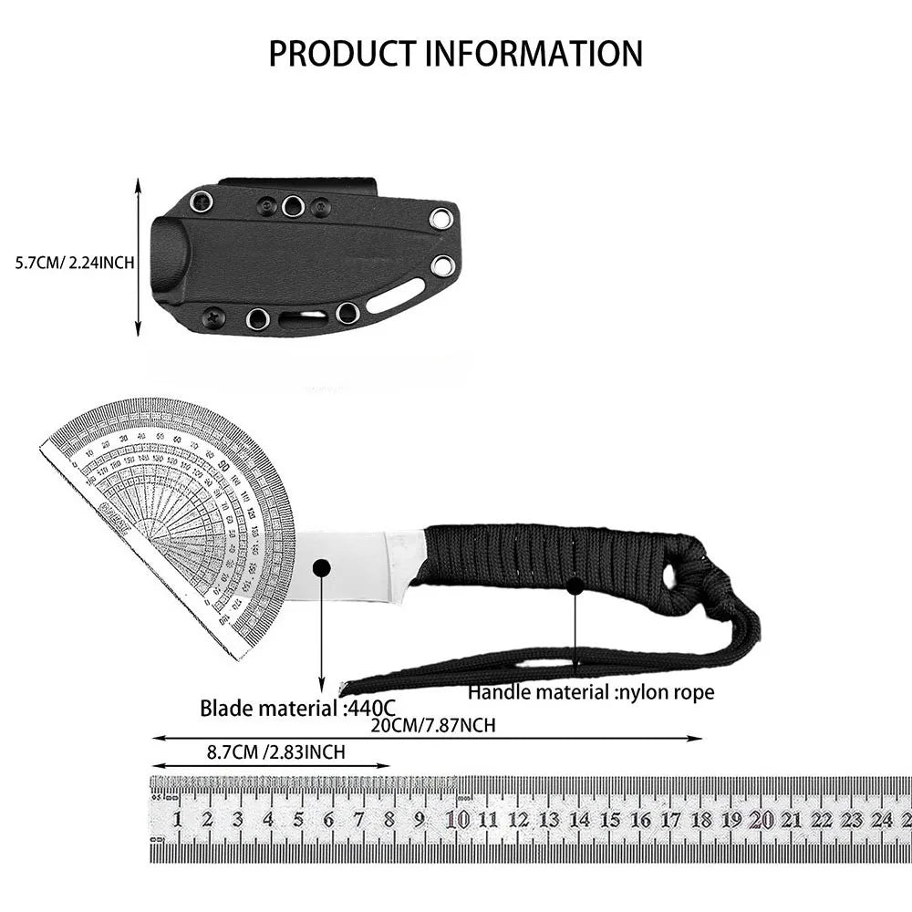 Jungle Adventure EDC Hunting Knives High Hardness 440C Steel Blade Knife Tactical Self-defense Multifunctional Outdoor Tool