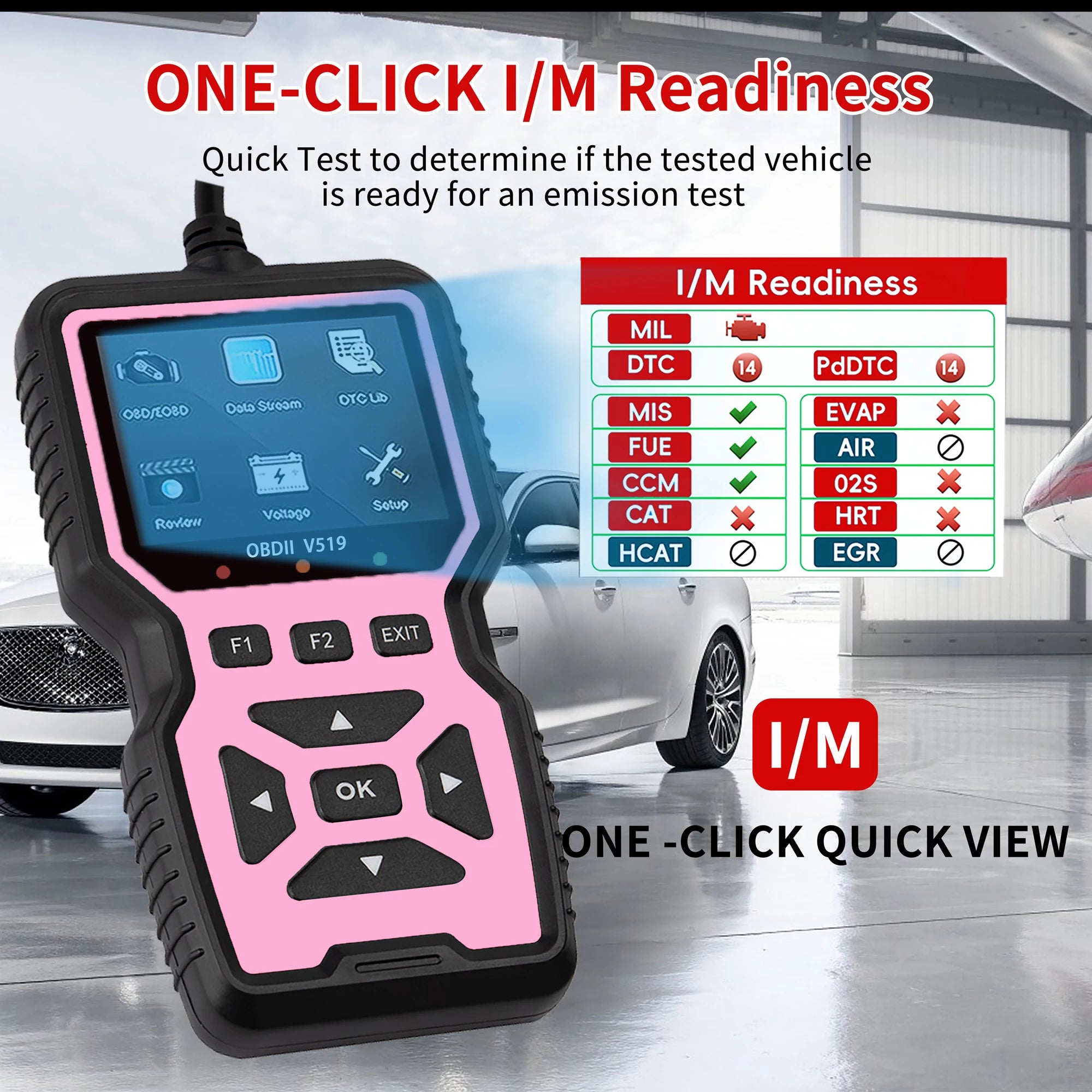 V519 Car Diagnostic Scanner - 10-Second Fast Fault Code Reader, Suitable for 99% of Vehicles (Obd2/Eobd), Easy to Operate for Mechanics, Single-Click Diagnostics, Multi-Language Support, Suitable for Home Garages and Auto Rep