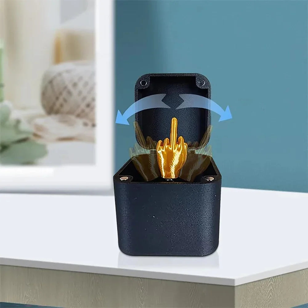 Middle Finger Surprise Gift Boxs Christmas Fun Prank Gift Offices Desk Home Decor Gift Decoration Toys Children Miniature Items