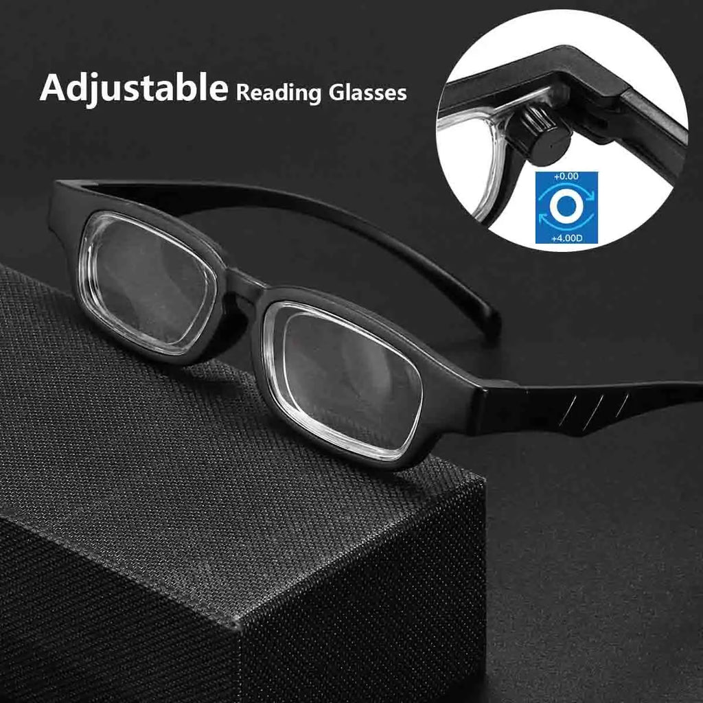 TR Adjustable Reading Glasses Each Lens Can Be Adjusted 1.0 To 4.0 Comfortable Ergonomic Design Adjustable Focal Length