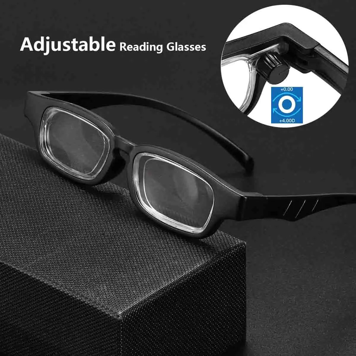 TR Adjustable Reading Glasses Each Lens Can Be Adjusted 1.0 To 4.0 Comfortable Ergonomic Design Adjustable Focal Length