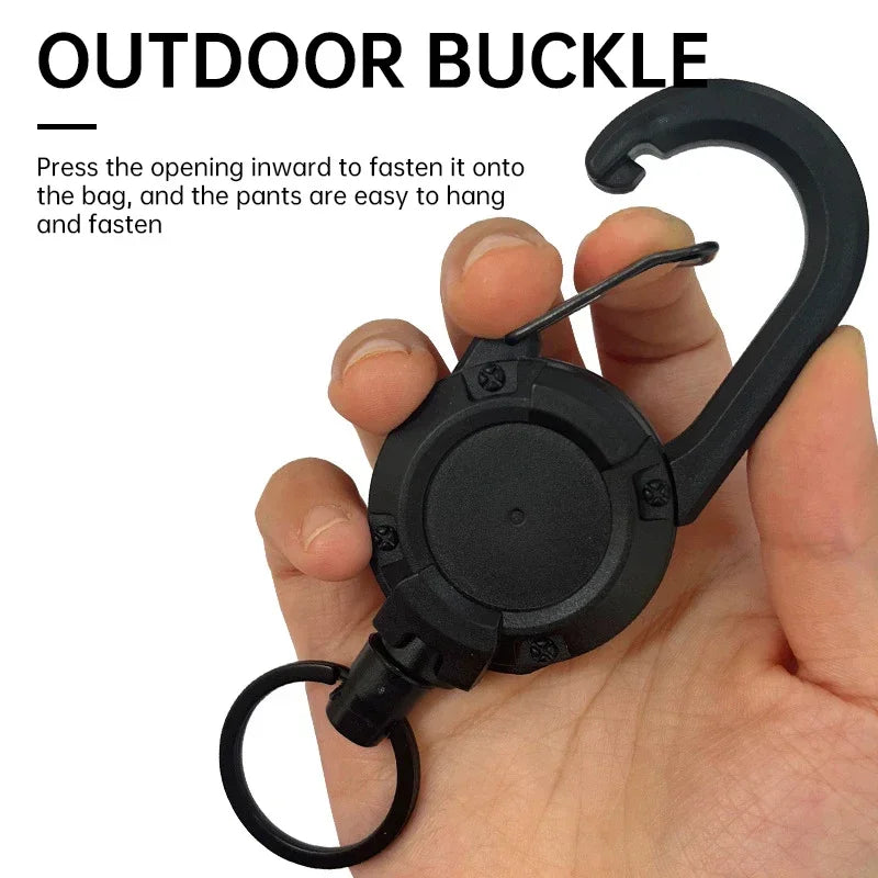 1/2Pcs Retractable Key Chains Anti-theft Metal Easy-to-pull Buckle Rope Elastic Keychain Sporty Retractable Key Ring