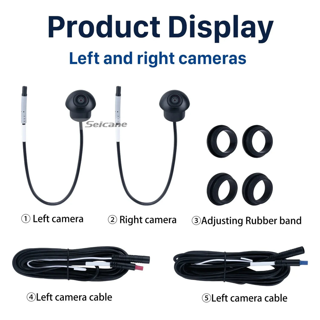 4 AHD 1080P 25fps 360° Surround View Car Camera Panoramic Front Rear Left Right Cameras for Universal Car Android Headunit