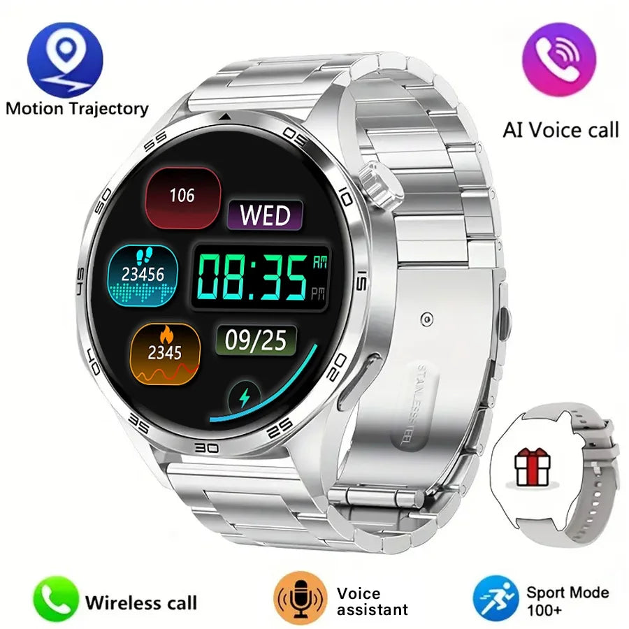 2025 New Watch GT5 Pro Smart Watch for Men - GPS Motion Tracking AI Voice Wireless Call Fitness Tracker for Outdoor Sports