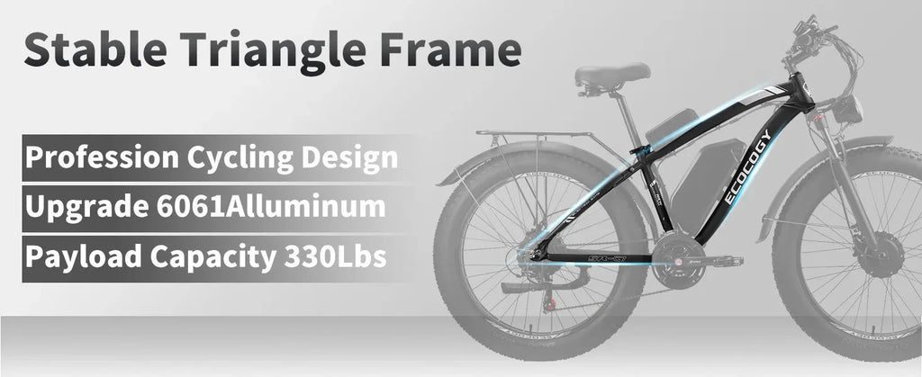 Fashionable electric bike, 2000W*2 dual motors 52V 32AH long battery life hydraulic brake stable and durable electric bicycle