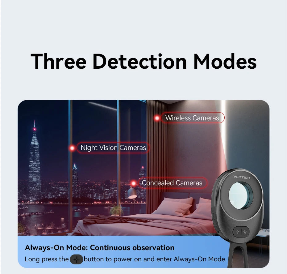 Vention Camera Detector Intelligent Hidden Camera Signal Security Alarm Anti Spy Candid Peeping Protection Detector ﻿