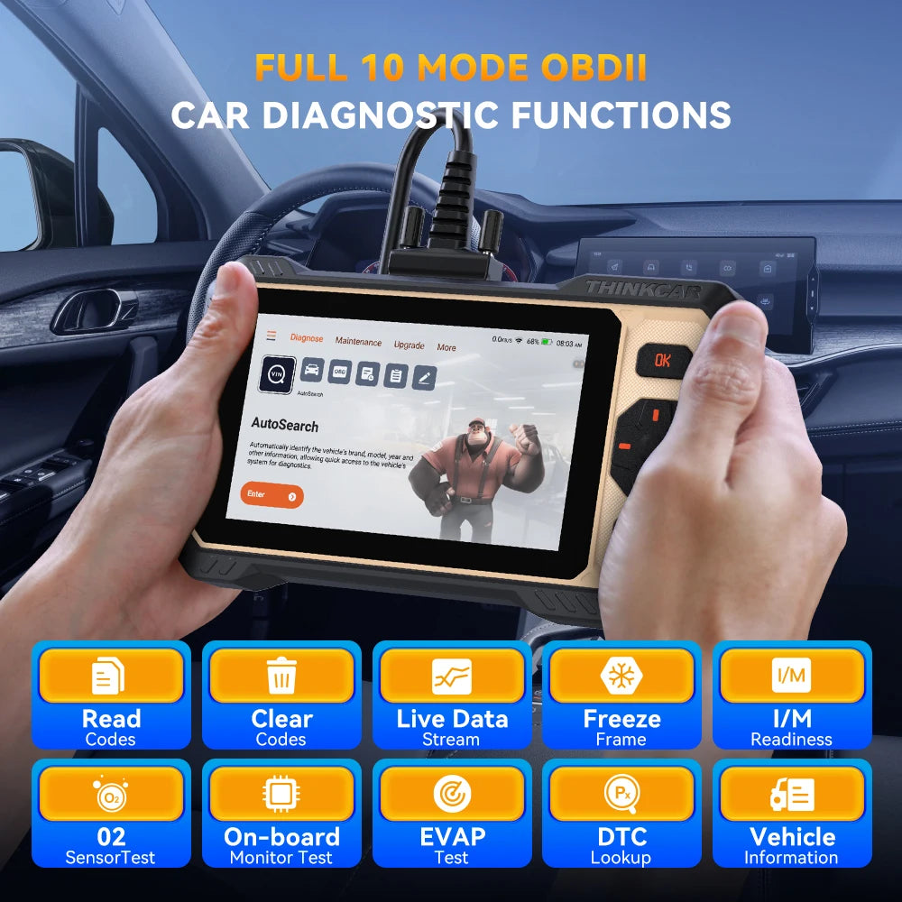 THINKCAR THINKSCAN 662 Auto OBD2 Scanner CAN-FD Bidirectional Test Free Update OIL Reset DPF ABS Brake SAS Car Diagnostic Tools