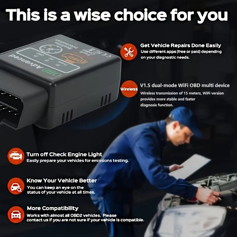 Car Code Scanner, Compact Scanner, Portable Device, Durable, Precision Tool, Diagnostic Equipment, Vehicle Owners, Automotive Technicians