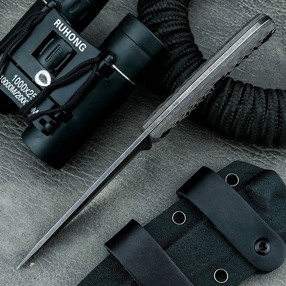 Multifunctional Outdoor Camping Hiking Rescue Straight Knives Jungle Adventure Tactics Self-defense Practical Hunting Knife tool