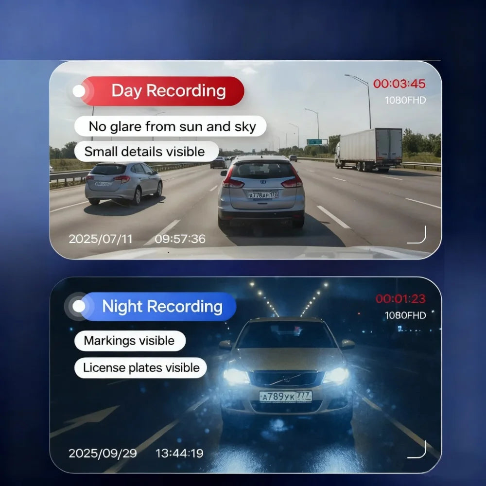 5MP Dash Cam Car Optional Dual Lens Night Vision 4.2In DVR Rearview Mirror Dash Camera Video Recorder Auto Wide-angle Camera