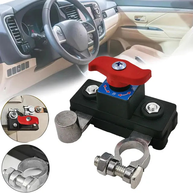 Car Battery Cut Off Switch Disconnect Isolator Cut-off Power Cutoff Switch 12V/24V for RV ATV Boat Car Truck Auto Yacht