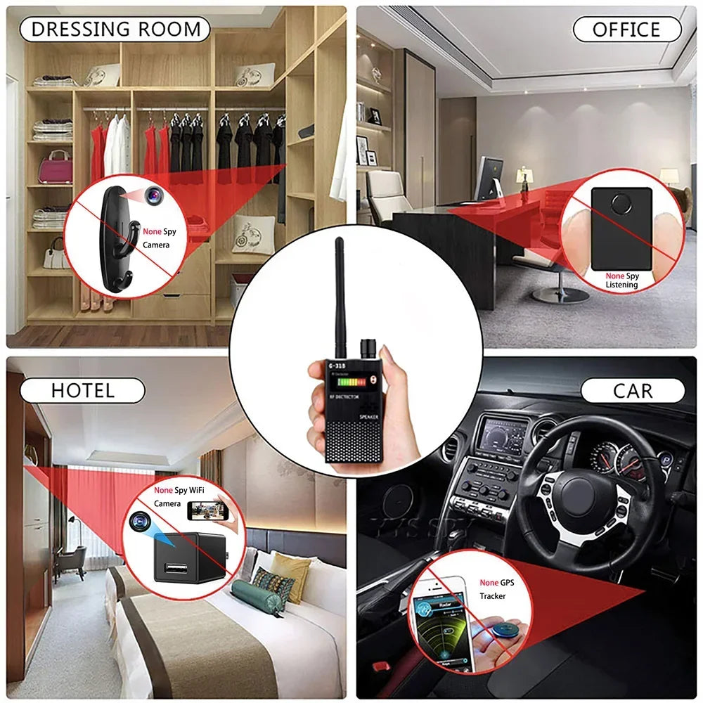 Professional Spy Camera Finder RF Scanner GPS 2-5G Wifi Signal jammer Bluetooth blocker hacking gadgets Hidden Cam/Bug Detector