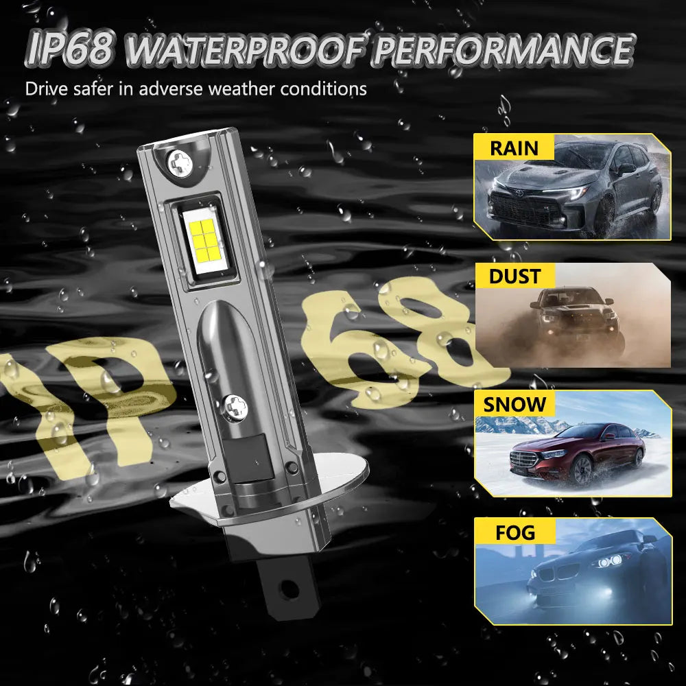 LED H1 Bulb CANBUS Car Headlight Super Bright Auto Lights Mini Wireless Spotlights Fog Lamp LED 6000K Headlamp Plug&Play 12V