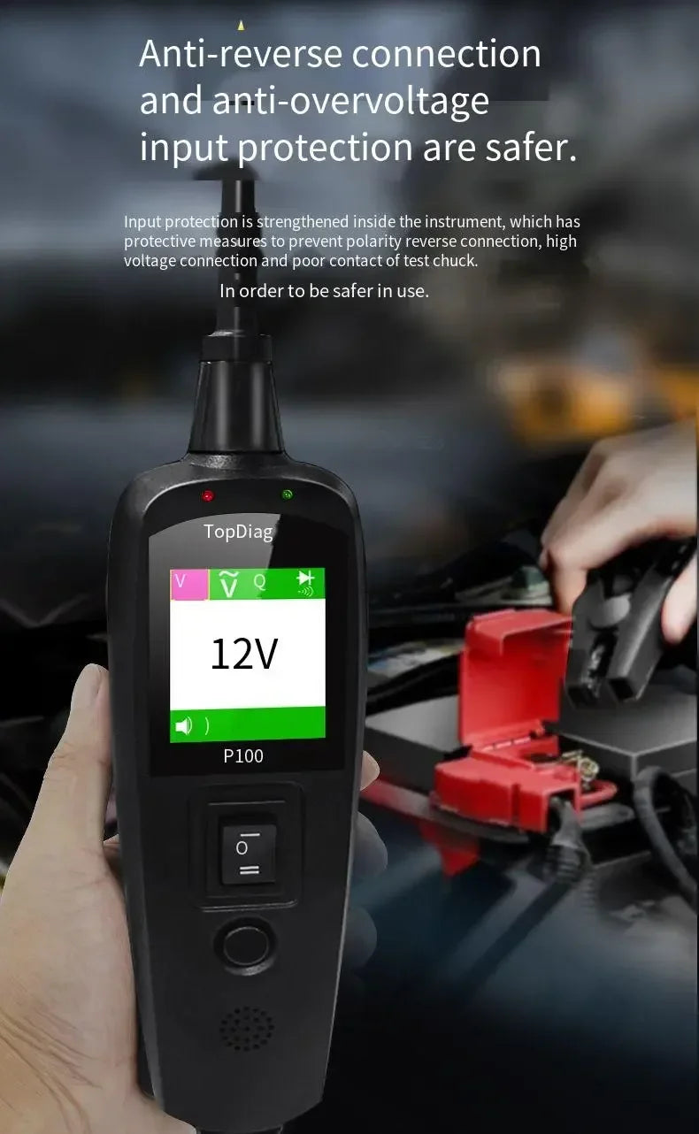 TopDiag P100 2m Scanner EC150 12V24V Car Truck Power Scan Electric Circuit Probe Car Battery Tester Automotive Diagnostic Tools