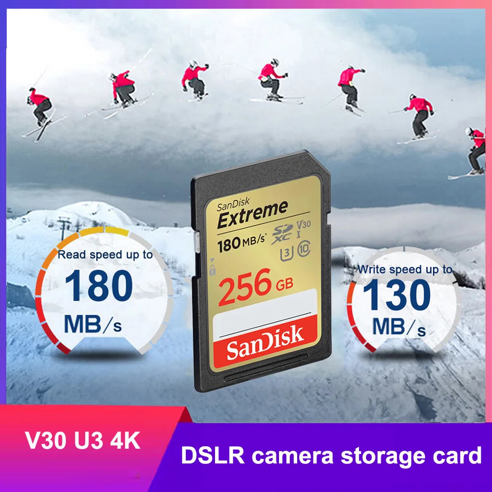 SanDisk Full-Size SD Card 32GB SDHC C10 64GB 128GB 256GB SDXC Card 512GB cartao de memoria carte sd tarjeta For HD video Camera