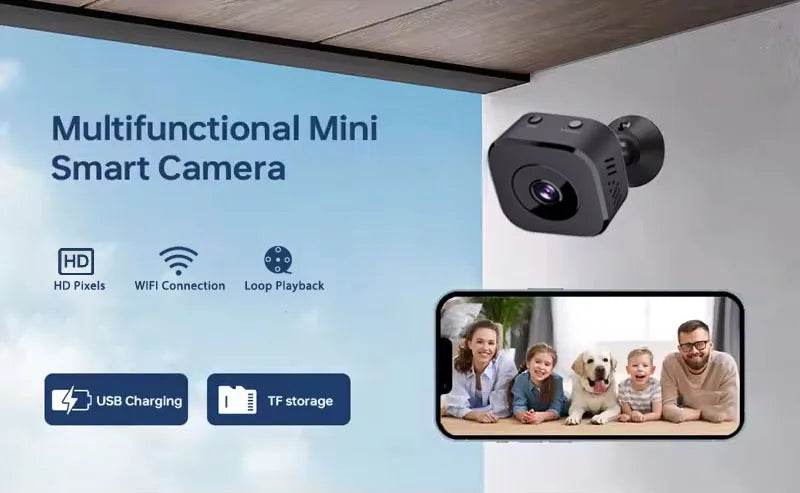 Security Camera 4K Mini Full Color Night Vision High Definition WiFi Monitor Waterproof Motion Detect Surveillance Smart Home