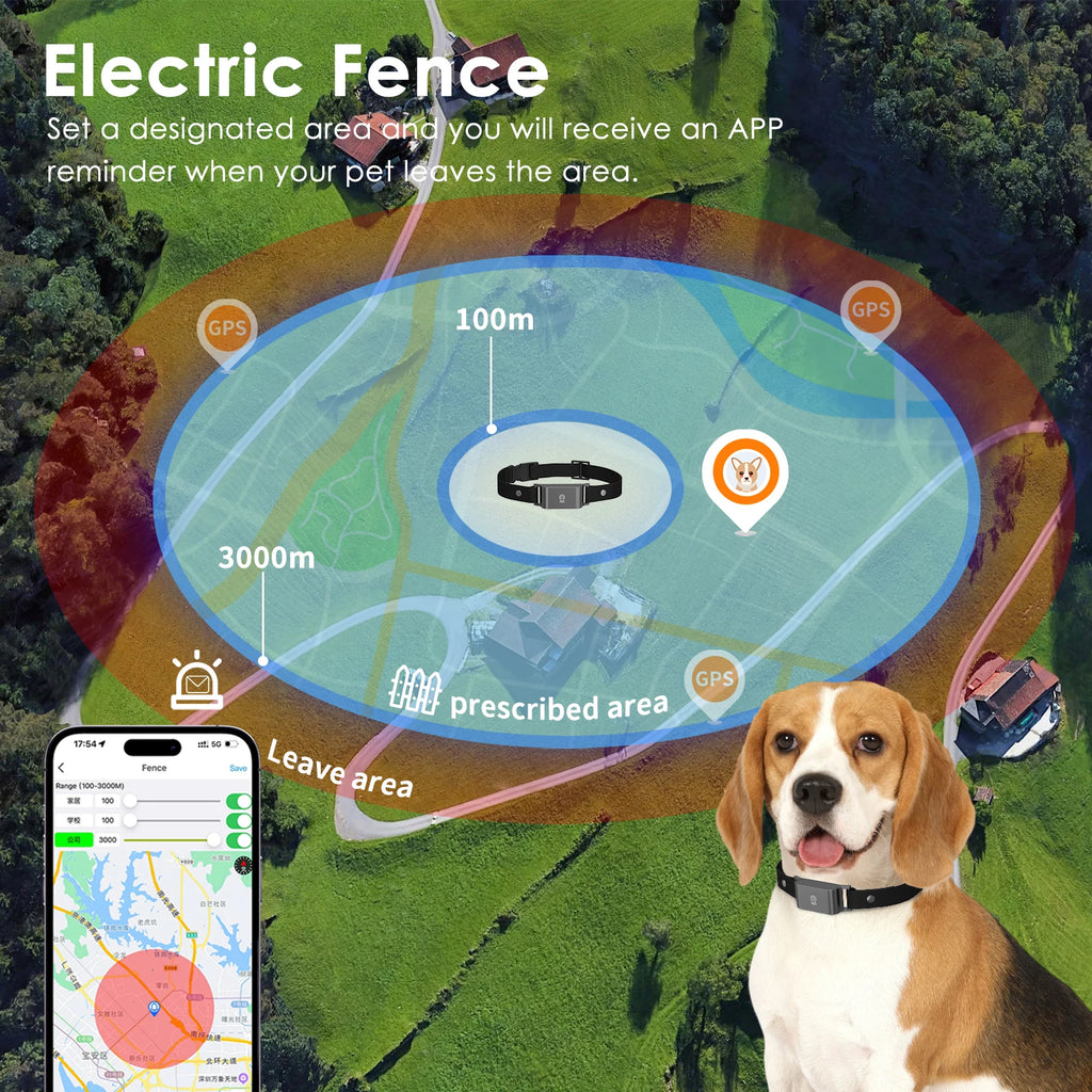 Gps Tracker Pet Gps Location Tracker Remotely trackable collar IP67 Waterproof Collar
