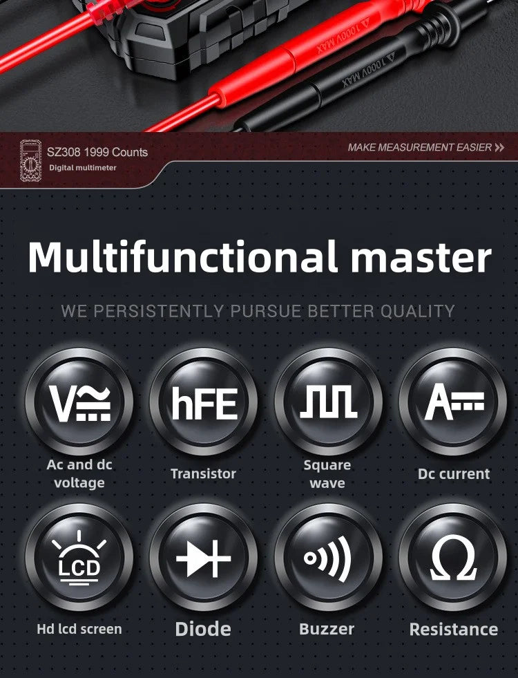Digital Multi functional Universal Meter for Household Us Digital Multimeter for Electrical Inspection and Maintenance