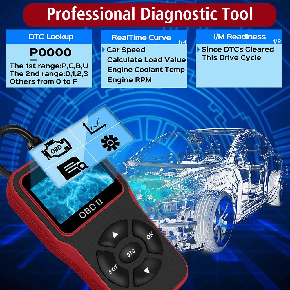 Car Scanner For 12V OBD2 Vehicles Car Accessories Parts Repair Tools Scanner Mechanical Workshop Tools Code Reader Read