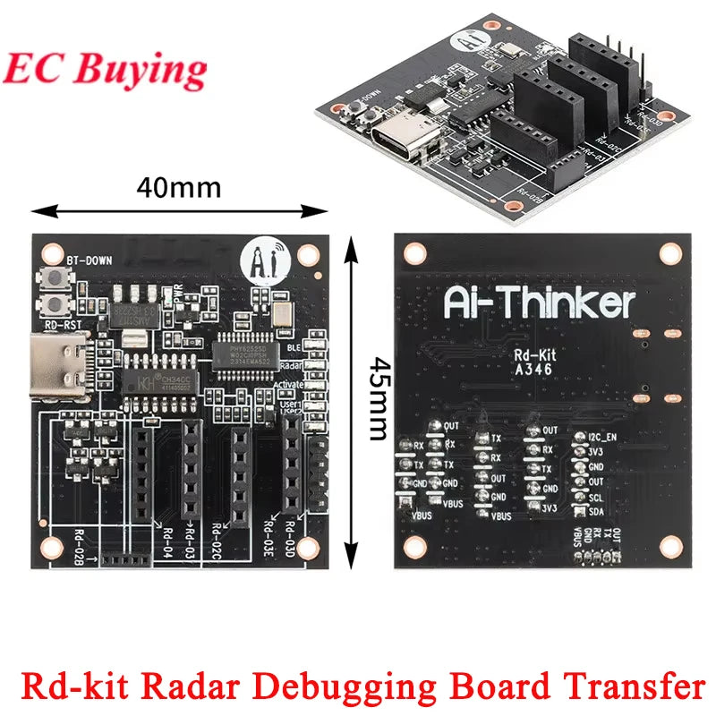 5Pcs/1pc Rd-kit Radar Debugging Board Module for Detect and Adjust Parameters Rd-02B Rd-02C Rd-03/03L Rd-03D Rd-03E Rd-04 Data