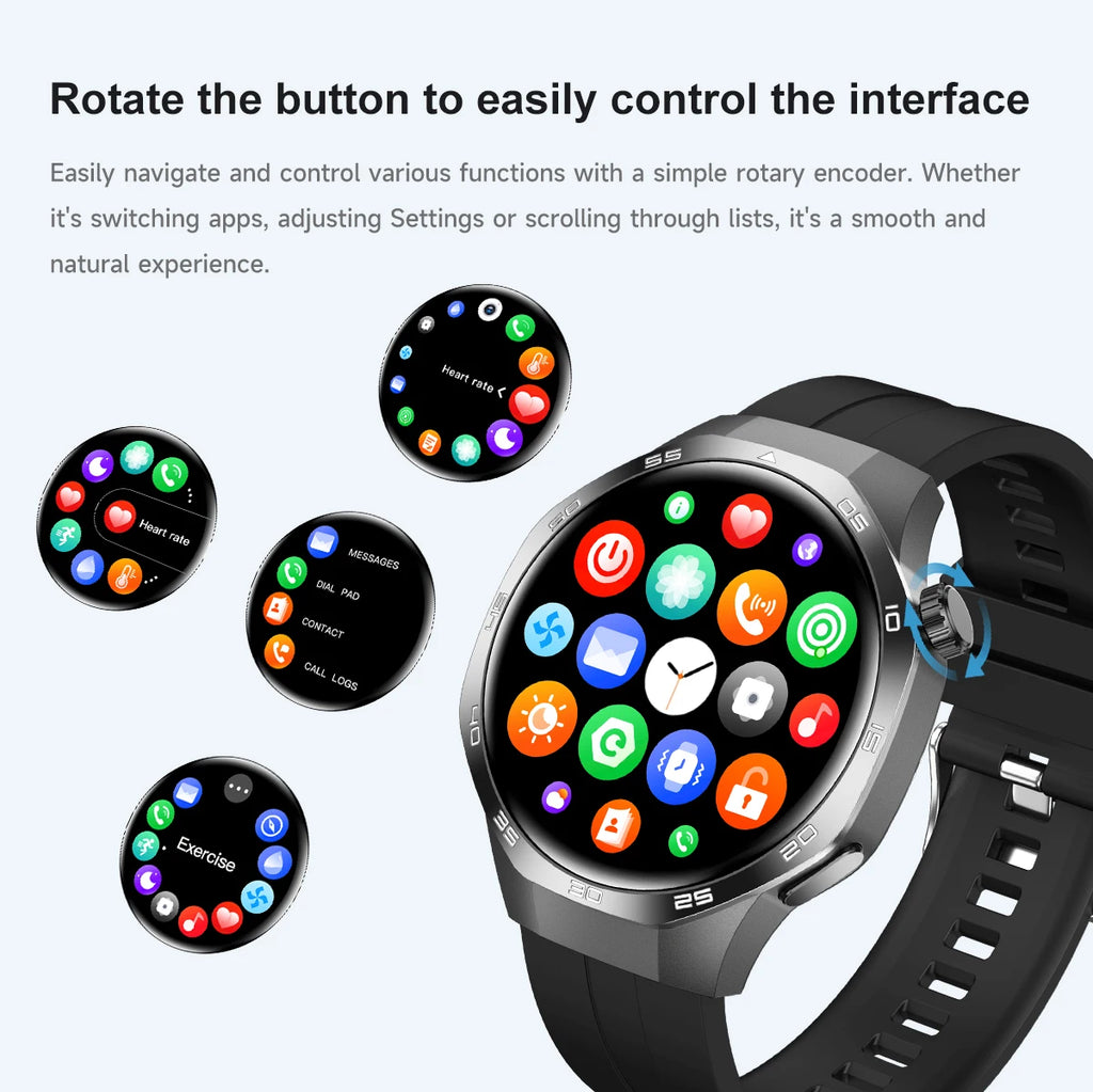 2025 New GT5 Pro GPS Track Compass Smart Watch Men 360*360 AMOLED Screen NFC BT Call Waterproof Health Monitor Man Smartwatches