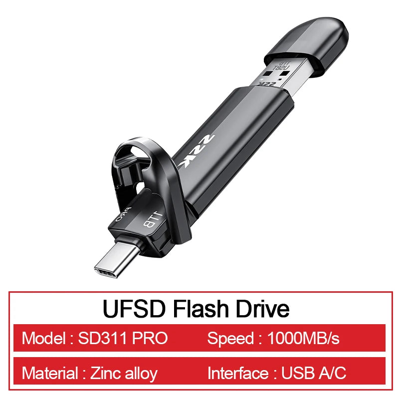 SSK 2TB Portable Solid State Disk 2TB 1TB SSD 1000MB/s High Speed Type C Flash Drives External Solid State Drives for PC Laptop